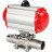 Кран шаровой BV3232P(3pc)-FP-W-ISO-H LONG Ду10 Ру63 полнопроходной, корпус - нержавеющая сталь 316, уплотнение - PTFE, под приварку, с пневмоприводом PA-DA-052 в Перми