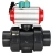 Кран шаровой BV4242E-FP-GRM-ISO Дн80 Ру10 полнопроходной, корпус - НПВХ, шар - НПВХ, уплотнение - EPDM, с пневмоприводом PA-DA-065, пневмораспределителем 4M310-08 AC220V и магнитным переключателем ALS200D в Перми