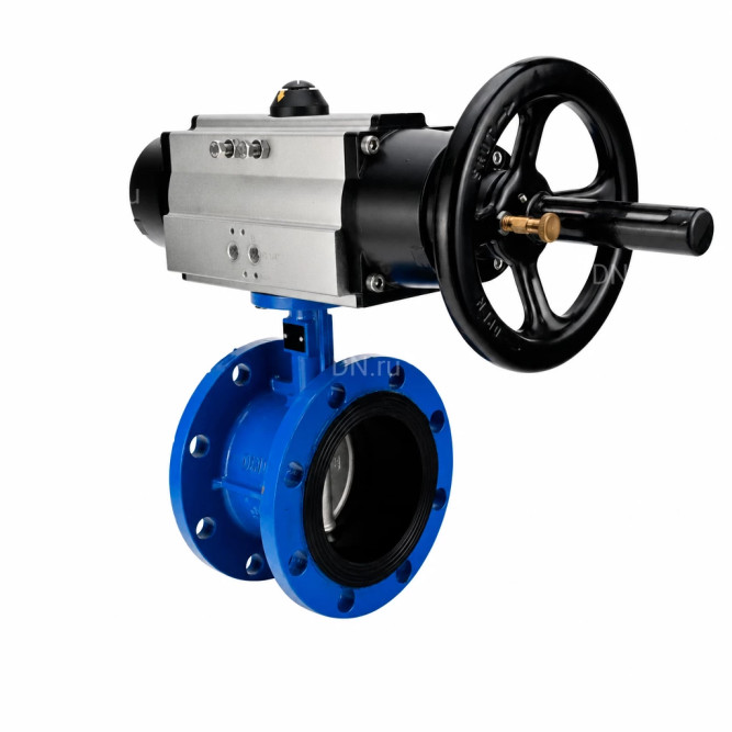 Затвор дисковый поворотный WBV1331E-2W-F-H Ду50 Ру16 фланцевый, корпус - чугун GGG40, диск - нержавеющая сталь 304, уплотнение - EPDM, с пневмоприводом PA-DA-105-1 в Перми