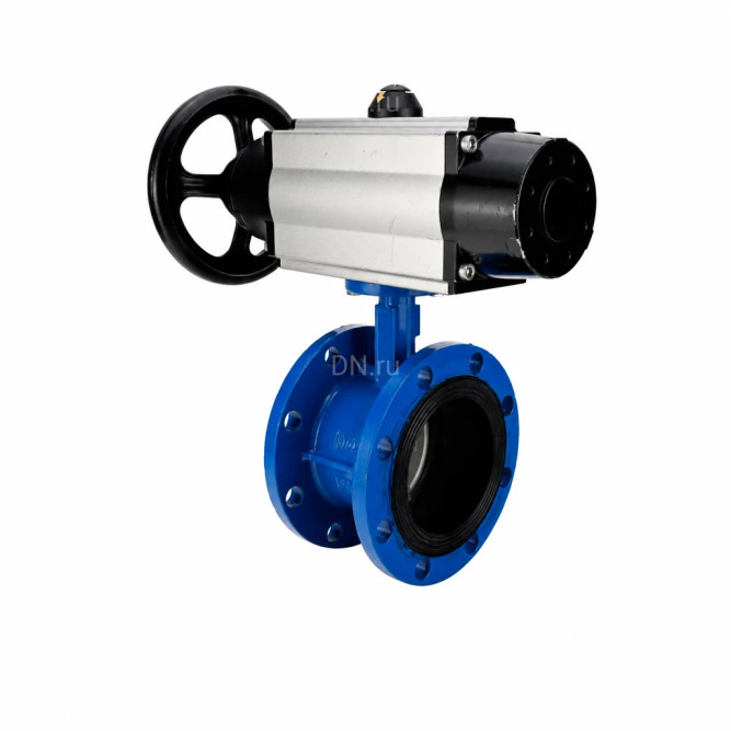 Затвор дисковый поворотный WBV1331E-2W-F-H Ду50 Ру16 фланцевый, корпус - чугун GGG40, диск - нержавеющая сталь 304, уплотнение - EPDM, с пневмоприводом PA-DA-105-1 в Перми