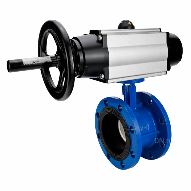 Затвор дисковый поворотный WBV1331E-2W-F-H Ду50 Ру16 фланцевый, корпус - чугун GGG40, диск - нержавеющая сталь 304, уплотнение - EPDM, с пневмоприводом PA-DA-105-1 в Перми