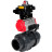 Кран шаровой BV4242E-FP-GRM-ISO Дн15 Ру10 полнопроходной, корпус - НПВХ, шар - НПВХ, уплотнение - EPDM, с пневмоприводом PA-DA-052, пневмораспределителем 4M310-08 AC220V и БКВ APL-410N EX в Перми