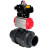 Кран шаровой BV4242E-FP-GRM-ISO Дн15 Ру10 полнопроходной, корпус - НПВХ, шар - НПВХ, уплотнение - EPDM, с пневмоприводом PA-DA-052, пневмораспределителем 4M310-08 AC220V и БКВ APL-410N EX в Перми