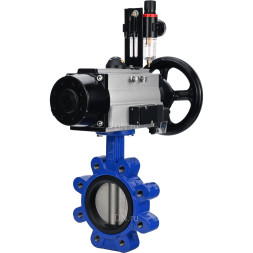 Затвор дисковый поворотный WBV1631E-2W-Fb-H Ду125 Ру16 LUG корпус - чугун QT450, диск - нержавеющая сталь 304, уплотнение - EPDM, с пневмоприводом PA-DA-105-1, пневмораспределителем 4M310-08 DC24V и БПВ AFC2000