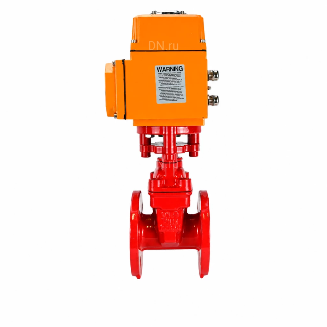 Задвижка клиновая 30ч939р GVWN1414E-2W-F Ду125 Ру10/16, фланцевая, корпус - чугун GGG50, уплотнение - EPDM, c ISO-фланцем и невыдвижным штоком, цвет - красный, с электроприводом многооборотным MT-N-010EM-O1-380VAC-У1 380В в Перми