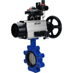 Затвор дисковый поворотный WBV1631E-2W-Fb-H Ду150 Ру16 LUG корпус - чугун QT450, диск - нержавеющая сталь 304, уплотнение - EPDM, с пневмоприводом PA-DA-105-1, пневмораспределителем 4M310-08 AC220V, БКВ APL-210N и БПВ AFC2000