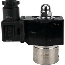Клапан электромагнитный VS331-NT-NC-220VAC 1/8″ Ду6 Ру10, соленоидный двухходовой, корпус - нержавеющая сталь 304, уплотнение - NBR, резьбовой, нормально-закрытый, прямого действия, катушка - 220В