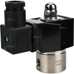 Клапан электромагнитный VS331-NT-NC-220VAC 1/8″ Ду6 Ру10, соленоидный двухходовой, корпус - нержавеющая сталь 304, уплотнение - NBR, резьбовой, нормально-закрытый, прямого действия, катушка - 220В