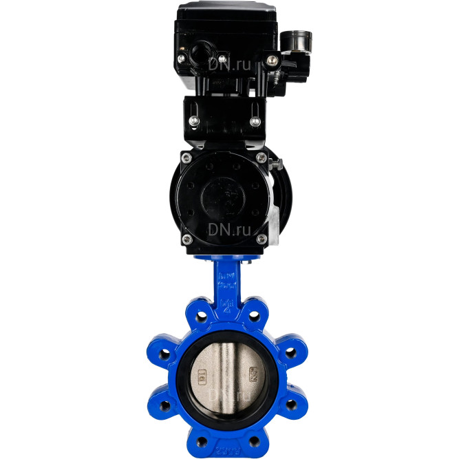 Затвор дисковый поворотный WBV1616N-2W-Fb-H Ду125 Ру16 LUG корпус - чугун QT450, диск - чугун QT450, уплотнение - NBR, с пневмоприводом PA-DA-105-1 и позиционером YT-1000RSN без обратной связи в Перми