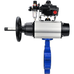 Затвор дисковый поворотный WBV1631E-2W-Fb-H Ду125 Ру16 LUG корпус - чугун QT450, диск - нержавеющая сталь 304, уплотнение - EPDM, с пневмоприводом PA-DA-105-1, пневмораспределителем 4M310-08 DC24V, БКВ APL-410N EX и БПВ AFC2000