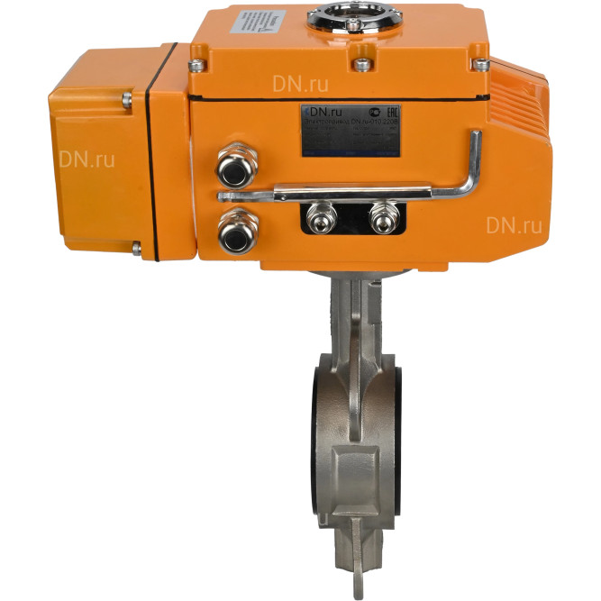 Затвор дисковый поворотный WBV3232E-2W-Fb-H Ду100 Ру16, корпус - нержавеющая сталь 316L, диск - нержавеющая сталь 316L, уплотнение - EPDM, с электроприводом QT-N-010EM-B1-220VAC-У1 (0-10В) HARK в Перми