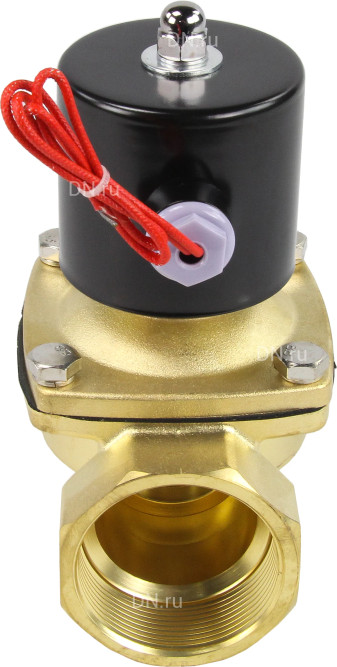 Клапан электромагнитный VS100-VT-NC-220VAC 2″ Ду50 Ру10, соленоидный двухходовой, корпус - латунь, уплотнение - Viton, резьбовой, нормально-закрытый, прямого действия, катушка - 220В в Перми
