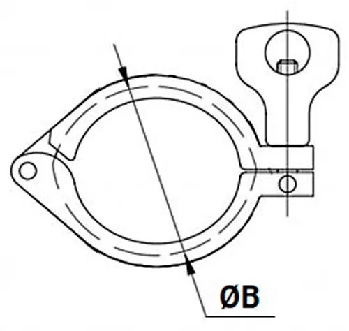 Хомут CS-1 Ду40 для соединений CLAMP, корпус - нержавеющая сталь 304 в Перми