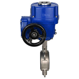Затвор дисковый поворотный WBV3232E-2W-Fb-H Ду300 Ру16, корпус - нержавеющая сталь 316L, диск - нержавеющая сталь 316L, уплотнение - EPDM, с электроприводом QT-N-060M-O2-220VAC-У1 220В