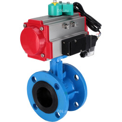 Затвор дисковый поворотный WBV1331E-2W-F-H Ду50 Ру16 корпус - чугун GGG40, диск - нержавеющая сталь 304, уплотнение - EPDM, с пневмоприводом PA-DA-105, пневмораспределителем 4M310-08 DC24V и магнитным переключателем ALS200D