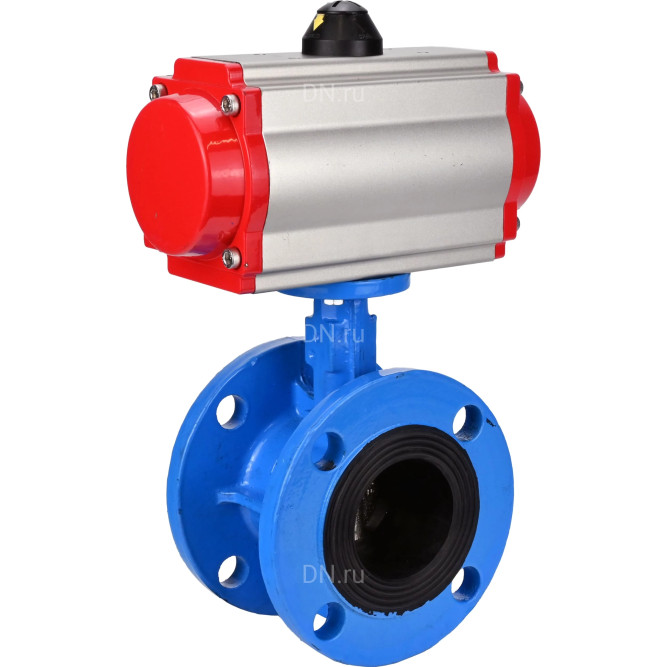 Затвор дисковый поворотный WBV1313E-2W-F-H Ду65 Ру16 фланцевый, корпус - чугун GGG40, диск - чугун GGG40, уплотнение - EPDM, с пневмоприводом PA-DA-105 двойного действия в Перми