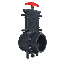 Задвижка шиберная GVKR4344TPV-2W-G-Hт Ду32 Ру1.6 клеевая, с выдвижным штоком, материал корпуса - ПВХ (PVC), шибер - пластик ABS, уплотнение - TPV (ТПВ), с ручкой