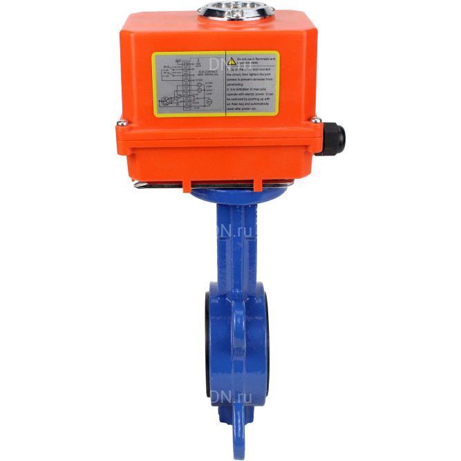 Затвор дисковый поворотный WBV1432N-2W-Fb-H Ду40 Ру16, корпус - чугун GGG50, диск - нержавеющая сталь 316L, уплотнение - NBR, с электроприводом MINI QT-N-003EM-1-220VAC-У1 в Перми