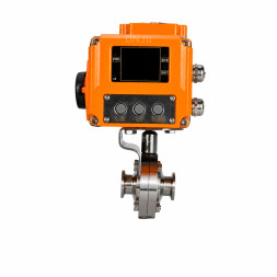 Затвор дисковый поворотный WBV3131S-2W-C-H Ду15 Ру10 кламповый, корпус - пищевая нержавеющая сталь 304, уплотнение - Silicon, с электроприводом QT-N-005EM-B1-220VAC-У1 c датчиком обратной связи и входным управляющим сигналом 0-10В HARK