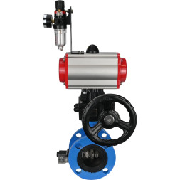 Затвор дисковый поворотный WBV1313E-2W-F-H Ду50 Ру16 фланцевый, корпус - чугун GGG40, диск - чугун GGG40, EPDM, с пневмоприводом PA-DA-105, пневмораспределителем 4V320-10 AC220V, ручным дублером MON1-250-T26-ISO и БПВ AFC2000