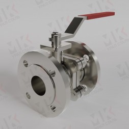 Шаровый кран стальной фланцевый Ду100 Ру16 для водоснабжения с вентилем