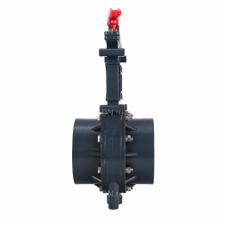 Задвижка шиберная GVKR4344TPV-2W-G-Hт Ду40 Ру1.6 клеевая, с выдвижным штоком, материал корпуса - ПВХ (PVC), шибер - пластик ABS, уплотнение - TPV (ТПВ), с ручкой
