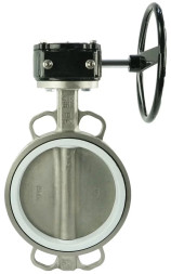 Затвор дисковый поворотный WBV3131P-2W-Fb-H Ду100 Ру16 межфланцевый, корпус - нержавеющая сталь 304, диск - нержавеющая сталь 304, уплотнение - PTFE, с редуктором HAM RQN1-180Z-T40