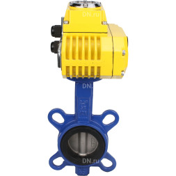 Затвор дисковый поворотный WBV1432E-2W-Fb-H Ду300 Ру16, корпус - чугун GGG50, диск - нержавеющая сталь 316L, уплотнение - EPDM, с электроприводом QT-N-060EM-O1-24VDC-У1 24В