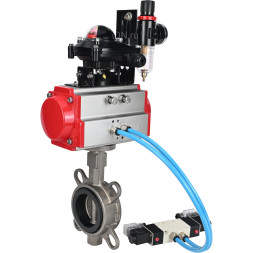 Затвор дисковый поворотный WBV3131E-2W-Fb-H Ду150 Ру16 межфланц., корпус - нержавеющая сталь 304, диск - нержавеющая сталь 304, уплотнение - EPDM, с пн.приводом PA-SA-160, пн.распределителем 4M320-10 AC220V, БКВ APL-210N, БПВ AFC2000