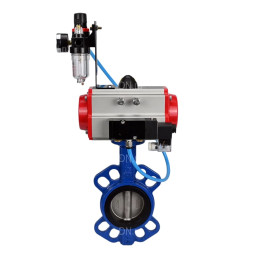 Затвор дисковый поворотный WBV1413E-2W-Fb-H Ду150 Ру16, корпус - чугун GGG50, диск - чугун GGG40, уплотнение - EPDM, с пневмоприводом PA-DA-105 двойного действия, пневмораспределителем 4M310-08 DC24V, БПВ AFC2000