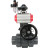 Кран шаровой BV4242E-FP-GRM-ISO Дн15 Ру10 полнопроходной, корпус - НПВХ, шар - НПВХ, уплотнение - EPDM, с пневмоприводом PA-DA-052, пневмораспределителем 4V320-10 AC220V, ручным дублером MON1-250-T26-ISO, БКВ APL-210N и БПВ AFC2000 в Перми