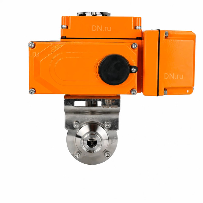 Затвор дисковый поворотный WBV3131S-2W-C-H Ду25 Ру10 кламповый, корпус - пищевая нержавеющая сталь 304, уплотнение - Silicon, с электроприводом QT-N-005EM-B1-220VAC-У1 c датчиком обратной связи и входным управляющим сигналом 0-10В HARK в Перми