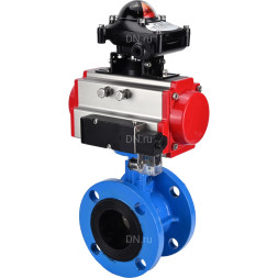 Затвор дисковый поворотный WBV1313E-2W-F-H Ду200 Ру16 фланцевый, корпус - чугун GGG40, диск - чугун GGG40, уплотнение - EPDM, с пневмоприводом PA-DA-140, пневмораспределителем 4M310-08 AC220V и БКВ APL-210N