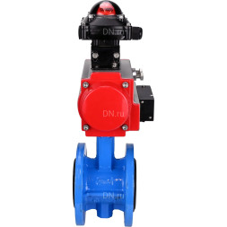 Затвор дисковый поворотный WBV1313E-2W-F-H Ду200 Ру16 фланцевый, корпус - чугун GGG40, диск - чугун GGG40, уплотнение - EPDM, с пневмоприводом PA-DA-140, пневмораспределителем 4M310-08 AC220V и БКВ APL-210N