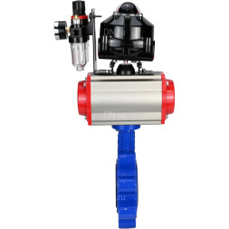Затвор дисковый поворотный WBV1631E-2W-Fb-H Ду125 Ру16 LUG корпус - чугун QT450, диск - нержавеющая сталь 304, уплотнение - EPDM, с пневмоприводом PA-DA-105, пневмораспределителем 4M310-08 DC24V, БКВ APL-510N EX и БПВ AFC2000