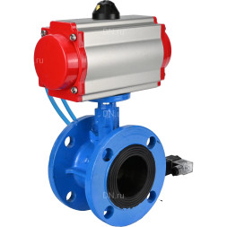 Затвор дисковый поворотный WBV1313E-2W-F-H Ду200 Ру16 фланцевый, корпус - чугун GGG40, диск - чугун GGG40, уплотнение - EPDM, с пневмоприводом PA-DA-140 и пневмораспределителем 4V320-08 AC220V