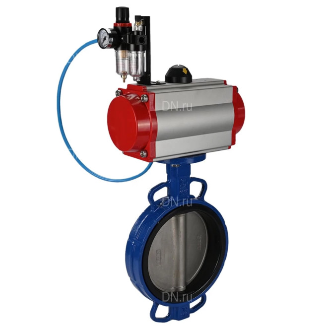 Затвор дисковый поворотный WBV1413E-2W-Fb-H Ду200 Ру16, корпус - чугун GGG50, диск - чугун GGG40, уплотнение - EPDM, с пневмоприводом PA-DA-130 двойного действия, пневмораспределителем 4M310-08 DC24V, БПВ AFC2000 в Перми