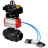 Кран шаровой BV4242E-FP-GRM-ISO Дн20 Ру10 полнопроходной, корпус - НПВХ, шар - НПВХ, уплотнение - EPDM, с пневмоприводом PA-DA-052, пневмораспределителем 4V320-10 AC220V и БКВ APL-410N EX в Перми