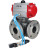 Кран шаровой BV3232P(4pc)-FP-3WL-F Ду15 Ру16 полнопроходной трехходовой, фланцевый, корпус - нержавеющая сталь SS316, с пневмоприводом PA-DA-052 двойного действия и пневмораспределителем 4V320-10 AC220V в Перми