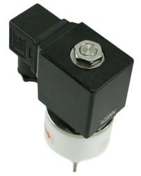 Клапан электромагнитный VS841-VT-NC-24VDC 1 1/2″ Ду40 Ру6 соленоидный двухходовой, корпус - PTFE, уплотнение - VITON, резьбовой, прямого действия, нормально закрытый, катушка - 24В