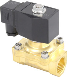 Клапан электромагнитный VS200-VT-NC-220VAC 3/4″ Ду20 Ру10, соленоидный двухходовой, корпус - латунь, уплотнение - Viton, резьбовой, нормально-закрытый, прямого действия, катушка - 220В
