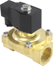 Клапан электромагнитный VS200-VT-NC-220VAC 1″ Ду25 Ру10, соленоидный двухходовой, корпус - латунь, уплотнение - Viton, резьбовой, нормально-закрытый, прямого действия, катушка - 220В