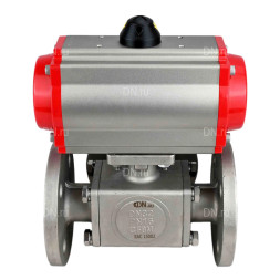 Кран шаровой BV3232P(4pc)-FP-3WL-F Ду65 Ру16 полнопроходной трехходовой, фланцевый, корпус - нержавеющая сталь SS316, с пневмоприводом PA-DA-083 двойного действия и пневмораспределителем 4M310-08 DC24V