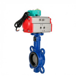 Затвор дисковый поворотный WBV1132N-2W-Fb-H Ду40 Ру16 корпус - чугун GG25, диск - нержавеющая сталь 316L, уплотнение - NBR, с пневмоприводом PA-SA-083 и магнитным переключателем ALS200D
