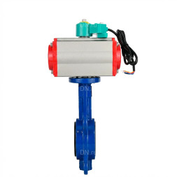 Затвор дисковый поворотный WBV1132N-2W-Fb-H Ду40 Ру16 корпус - чугун GG25, диск - нержавеющая сталь 316L, уплотнение - NBR, с пневмоприводом PA-SA-083 и магнитным переключателем ALS200D