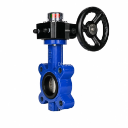 Затвор дисковый поворотный WBV1616N-2W-Fb-H Ду65 Ру16 LUG межфланцевый, корпус - чугун QT450, диск - чугун QT450, уплотнение - NBR, с редуктором HGB RQN1-180Z
