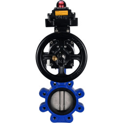 Затвор дисковый поворотный WBV1631E-2W-Fb-H Ду125 Ру16 LUG корпус - чугун QT450, диск - нержавеющая сталь 304, уплотнение - EPDM, с пневмоприводом PA-DA-105-1, пневмораспределителем 4M310-08 AC220V и БКВ APL-410N EX