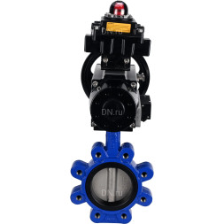Затвор дисковый поворотный WBV1631E-2W-Fb-H Ду125 Ру16 LUG корпус - чугун QT450, диск - нержавеющая сталь 304, уплотнение - EPDM, с пневмоприводом PA-DA-105-1, пневмораспределителем 4M310-08 AC220V и БКВ APL-410N EX