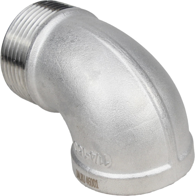 Отвод (уголок) ВР-НР-316 2″ Ду50 Ру16 угол 90°, корпус - нержавеющая сталь 316, присоединение - внутренняя / наружная резьба в Перми
