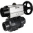 Кран шаровой BV4242E-FP-GRM-ISO Дн32 Ру10 полнопроходной, корпус - НПВХ, шар - НПВХ, уплотнение - EPDM, с пневмоприводом PA-DA-105-1 двойного действия со штурвалом в Перми